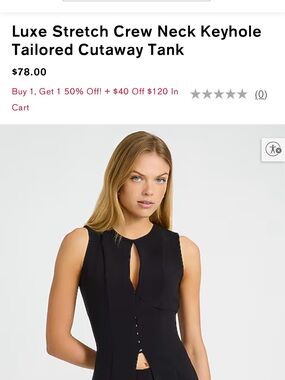 Express Black Keyhole Luxe Stretch Tank